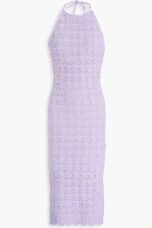 ALICE+OLIVIA Alice Olivia - Crochet cotton-blend midi dress - Purple - L