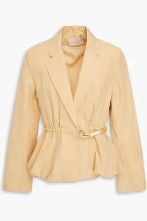 ULLA JOHNSON Talie cotton, linen and silk-blend blazer - Neutral - S