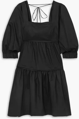 Three Graces London Bahni tiered cotton-poplin mini dress - - UK 6