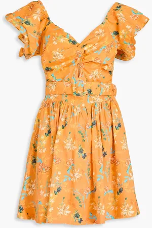 Solid The Renata cutout floral-print linen-blend mini dress - - M