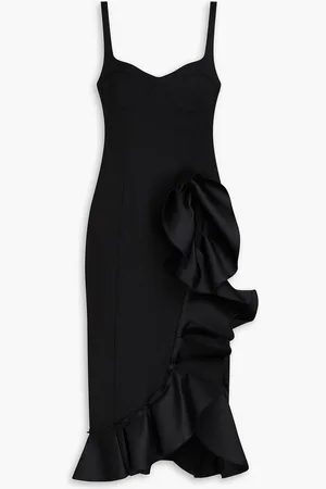 Carolina Herrera Ruffled wool-blend crepe dress - - US 10
