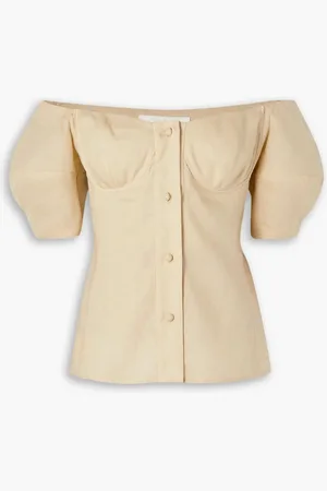 Chloé Off-the-shoulder linen blouse - Neutral - FR 40