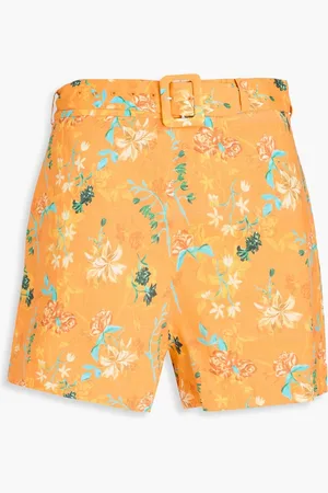 Solid The Renata belted floral-print linen-blend shorts - - XS