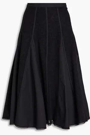 3.1 Phillip Lim Lace-paneled poplin midi skirt - - US 00