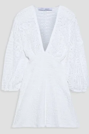 IRO Cres gathered crocheted cotton mini dress - - FR 34