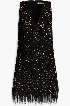 Anna Quan Beaded fringed tulle mini dress - - UK 6