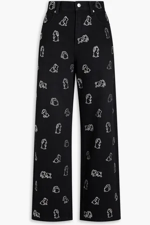 Alexander Wang Crystal-embellished high-rise straight-leg jeans - - 26