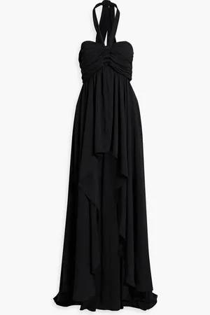 RONNY KOBO Natasha cutout ruched georgette halterneck maxi dress - - L