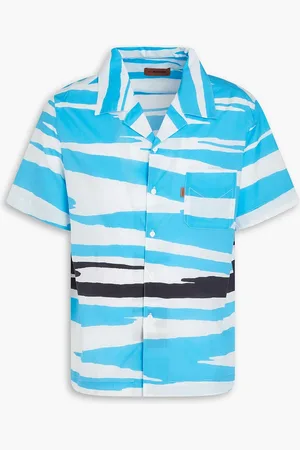 Missoni Printed cotton-poplin shirt - Blue - S