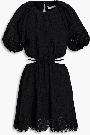 Simkhai Anaise cutout embroidered crepe de chine mini dress - - US 2