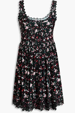 Paco rabanne Floral-print broderie anglaise mini dress - - FR 36