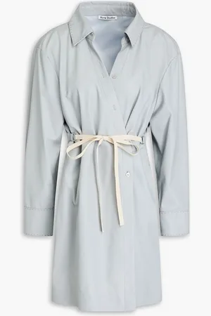 Acne Studios Leather mini shirt dress - Blue - DE 34