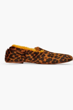 Maison Margiela Leopard-print faux fur loafers - Brown - EU 35