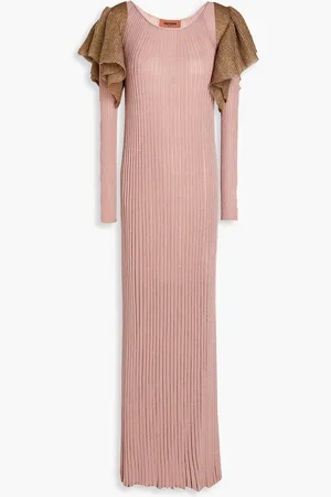 Missoni Two-tone crochet-knit cupro maxi dress - Pink - IT 38