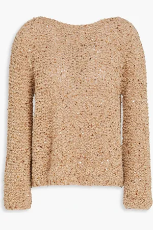 GENTRYPORTOFINO Bouclé-knit wool, cotton and alpaca-blend sweater - Neutral - IT 40