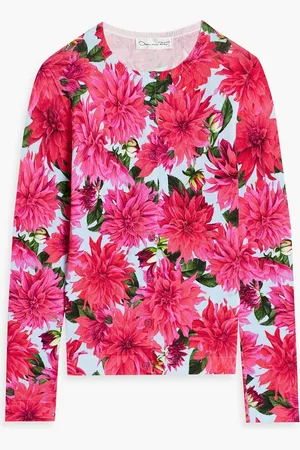 Oscar de la Renta Floral-print cotton-blend cardigan - Pink - XS