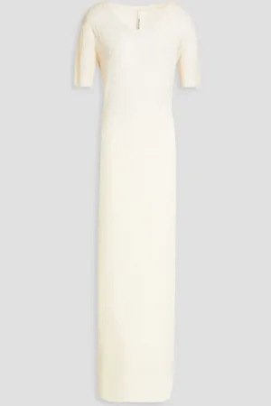 PETAR PETROV Ribbed linen and silk-blend maxi dress - White - XS