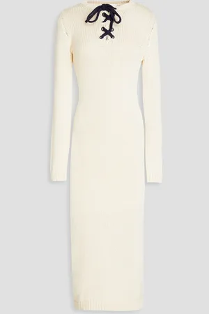 ZIMMERMANN Lace-up cotton midi dress - White - 0