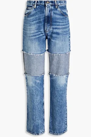 Maison Margiela Patchwork high-rise straight-leg jeans - Blue - IT 38
