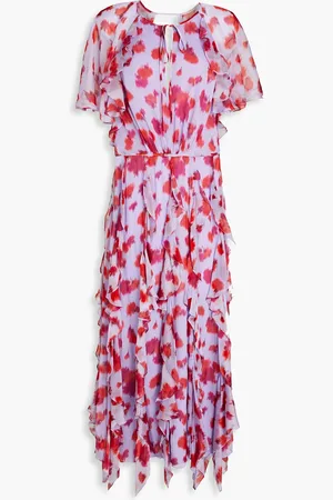 Carolina Herrera Ruffled printed crepon maxi dress - Purple - US 12