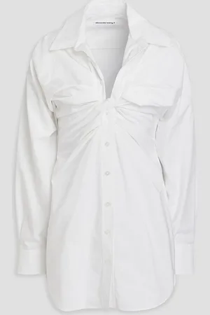 Alexander Wang Ruched cotton-poplin mini shirt dress - - US 0