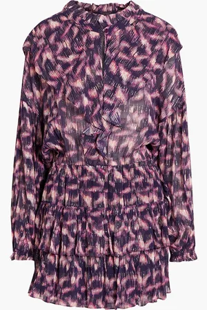 IRO Tyga metallic fil coupé printed mini dress - Purple - FR 36