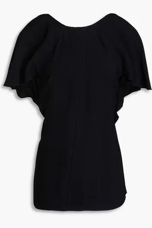 Victoria Beckham Open-back draped crepe blouse - - UK 6