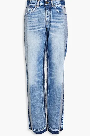 Maison Margiela Patchwork high-rise straight-leg jeans - Blue - IT 36