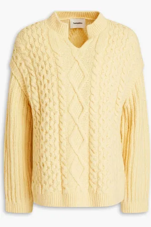Nanushka Cable-knit wool-blend sweater - Yellow - L