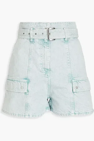 IRO Belted denim shorts - Green - FR 34