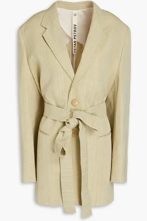 PETAR PETROV Izzy slub woven blazer - Neutral - FR 40
