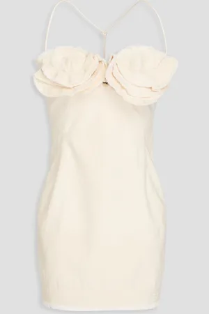 Jacquemus Artichaut ruffled frayed cotton-canvas mini dress - White - FR 34