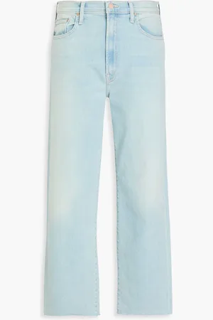 Mother Cropped high-rise straight-leg jeans - Blue - 31