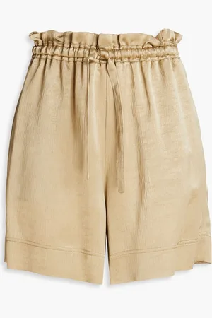 By Malene Birger Villarricn crushed satin-crepe shorts - Neutral - DE 40