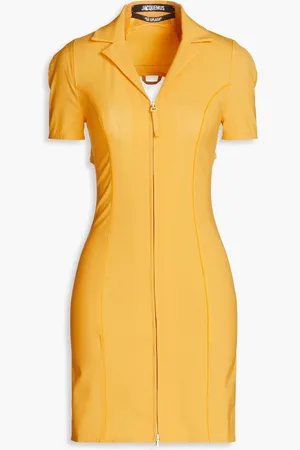 Jacquemus Tangelo cutout stretch-wool mini dress - Yellow - FR 36