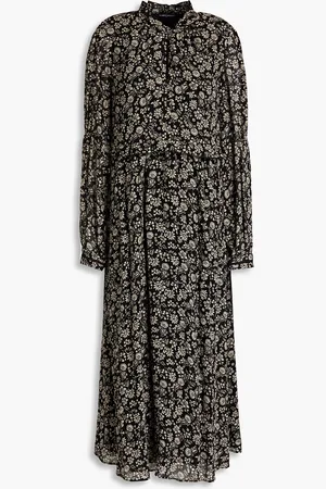Luisa Cerano Gathered floral-print georgette midi dress - - DE 34