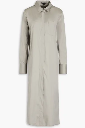 James Perse Cotton-blend poplin midi shirt dress - Neutral - 0