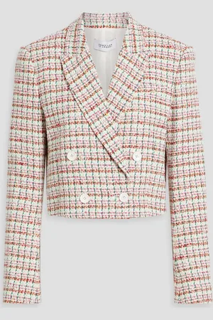 Derek Lam Kyle cropped double-breasted cotton-blend tweed blazer - - US 4