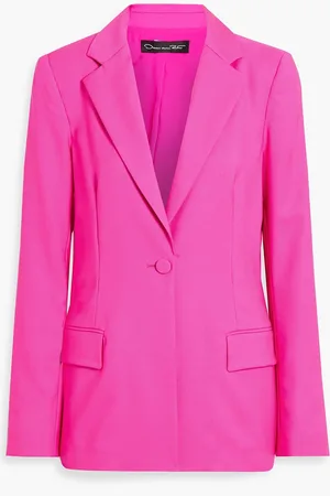 Oscar de la Renta Neon wool and mohair-blend blazer - Pink - US 14