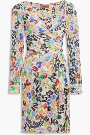 Missoni Wrap-effect printed crochet-knit mini dress - - IT 38