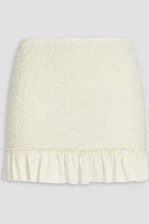 Alexander Wang Ruffled cloqué jersey mini skirt - White - S