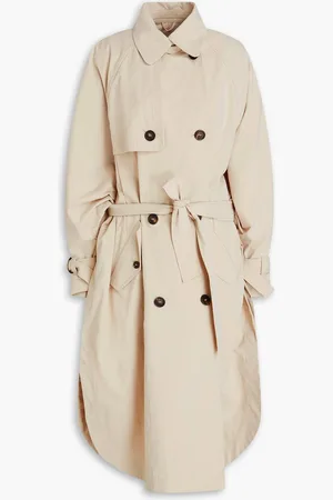 Brunello Cucinelli Double-breasted canvas trench coat - Neutral - IT 46