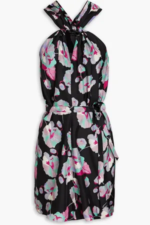 Isabel Marant Suzyli twist-front floral-print silk crepe de chine mini dress - - FR 36