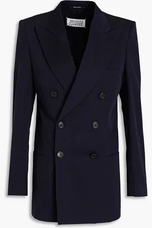 Maison Margiela Double-breasted cotton-twill blazer - Blue - IT 38