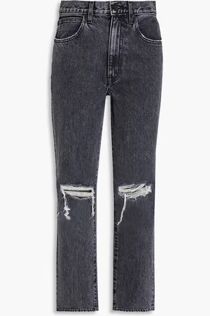 SLVRLAKE Dylan distressed high-rise slim-leg jeans - - 31