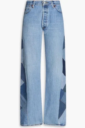 RE/DONE 70s patchwork high-rise flared jeans - Blue - 25