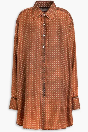 Maison Margiela Washed printed silk-twill shirt - - IT 40