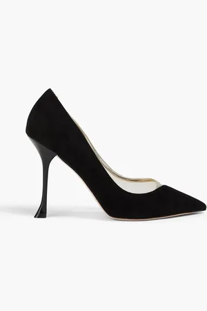 Roger Vivier Vivier 100 tulle-paneled suede pumps - - EU 39.5