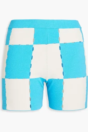 Jacquemus Gelato checked cotton-blend shorts - Blue - FR 36