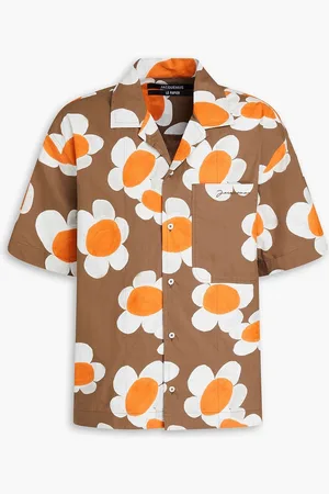 Jacquemus Jean embroidered floral-print cotton-poplin shirt - Neutral - IT 44